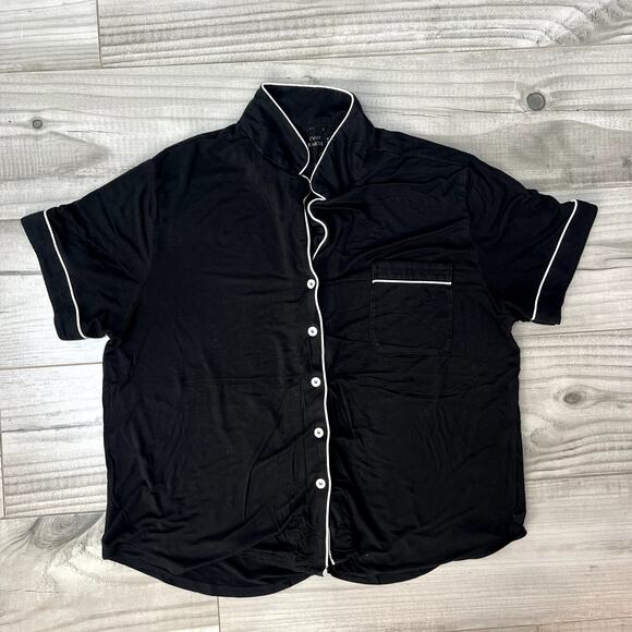 Cozy Earth Soft Stretch Knit Lounge Pajamas Pants Medium Button Down Shirt Large - Picture 2 of 6